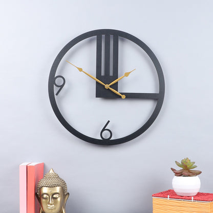 wc16 Black Chic Metal Wall Clock, Modern Metal Wall Decor