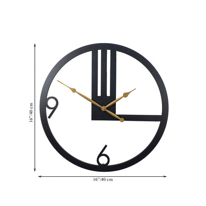 wc16 Black Chic Metal Wall Clock, Modern Metal Wall Decor