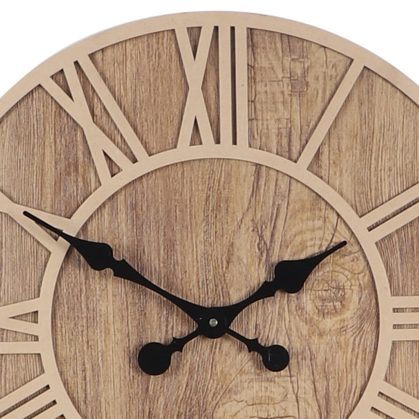 wc10 Farmhouse Wooden Wall Clock with Roman Numerals