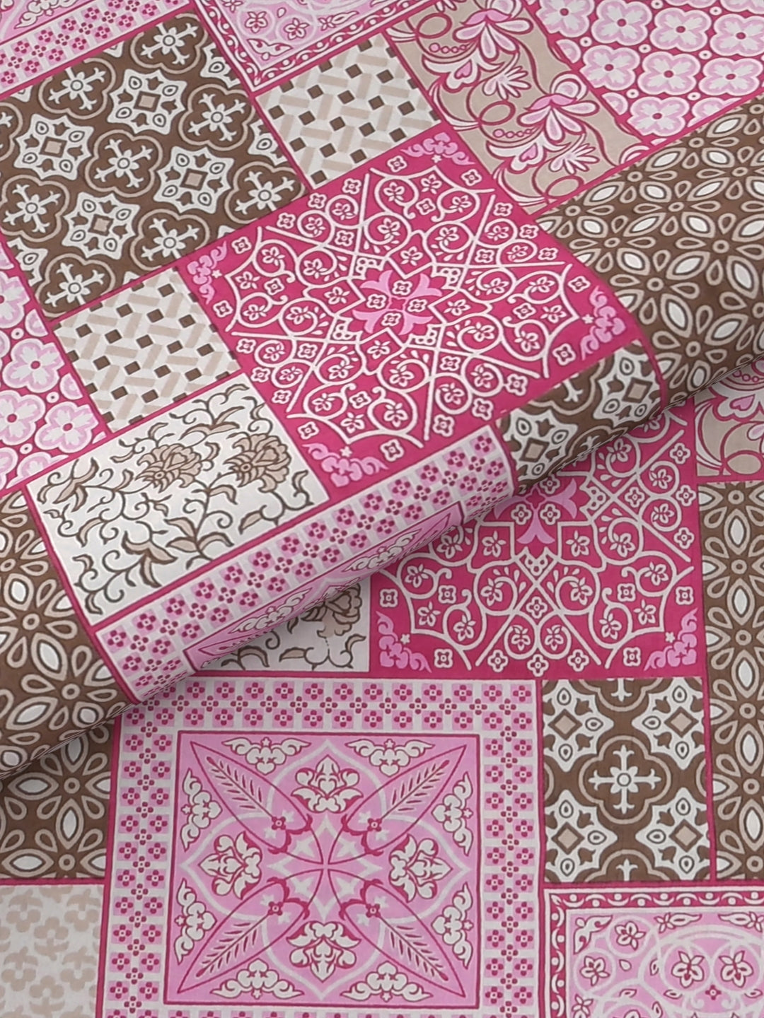 100% Pure Organic Cotton Fabric Jaipuri Hand Block Printed Jumbo King Size Double Bedsheet with 2 Pillow Covers, 240 TC II