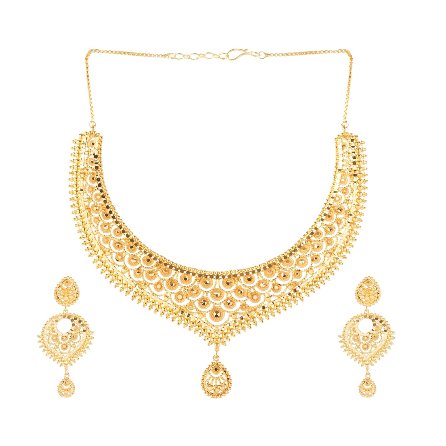 03 Sparkling 1Gm Gold-Plated Necklace and Earring Set