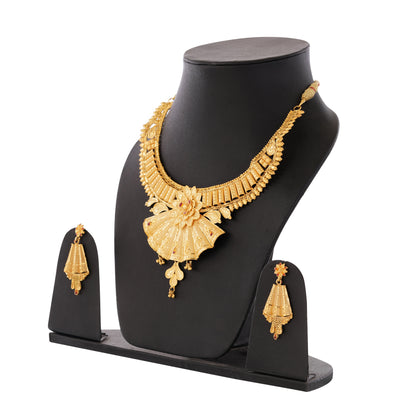 04 Traditional Indian Gold Necklace and Earring Set