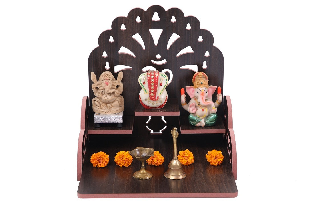 Wooden Temple for Home & Office, Light Weight Puja Mandir