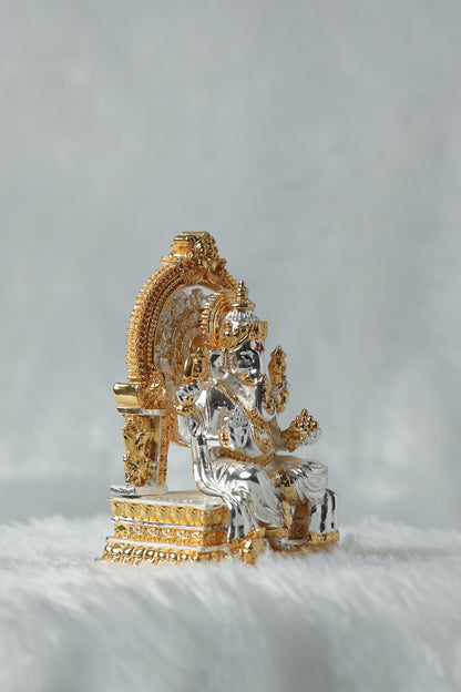 Gold and Silver Plated Matte Finish Ganesh Ji Idol