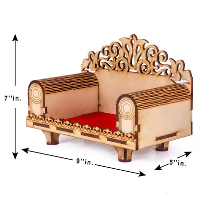 Handcrafted Wooden Decorative Sihasan For Mandir|